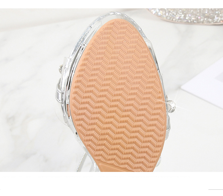 Women's Strappy High Heel Sandals - Rhinestone Decor & Comfortable Platform For Parties_voghion.com