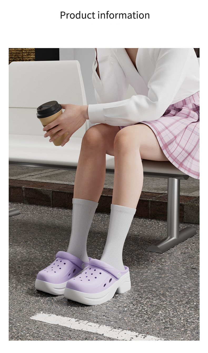 Chaussures à talons hauts pour petites filles, chaussures d'été rehaussantes pour femmes à semelles épaisses, chaussures d'extérieur polyvalentes, sandales à bout fermé DIY_voghion.com