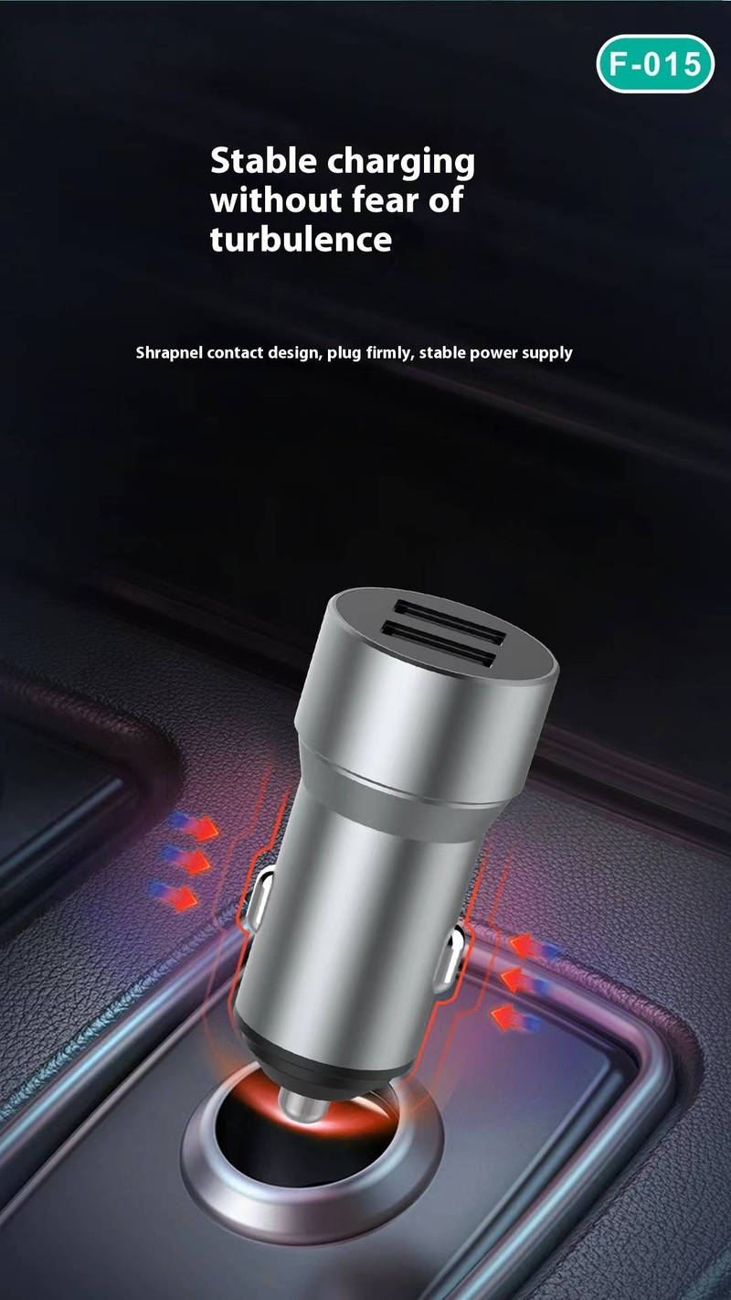 4.8A Fast Car Charger - Dual USB Ports, Metal Housing, Quick Charge 3.0_voghion.com