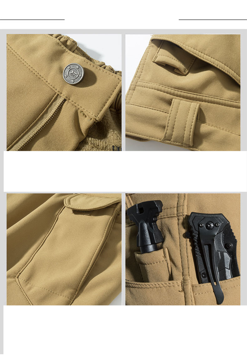 Men's Clothing Soft Shell Plus Velvet Warm Outdoor Leisure Sports Mountaineering Skiing Workwear Men's Assault Tactical Pants_voghion.com