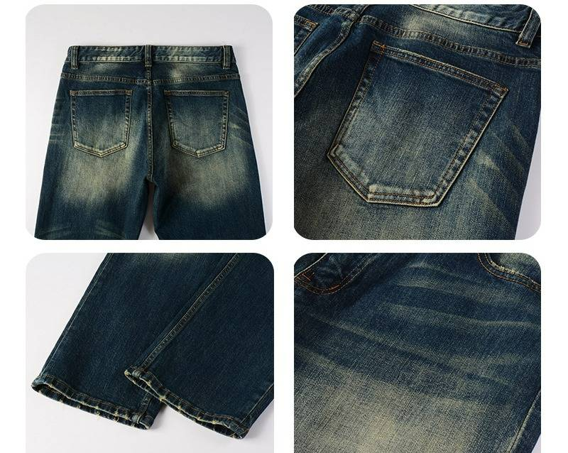 Jeans da uomo stile Fat Boy, taglie forti, gamba dritta, alti e morbidi, semplici, 306_voghion.com