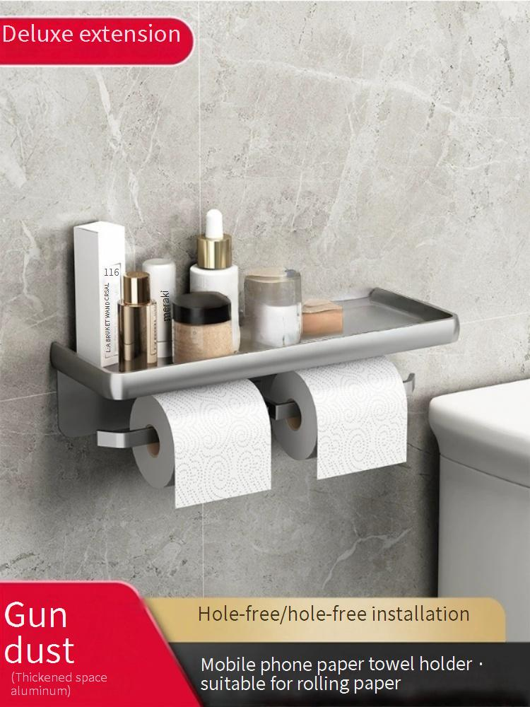 An der Wand montierter Toilettenpapierhalter, Badezimmer-Taschentuchspender ohne Bohren, wasserdichte doppellagige Rollenpapier-Aufbewahrungsbox für Badezimmer, Küche_voghion.com