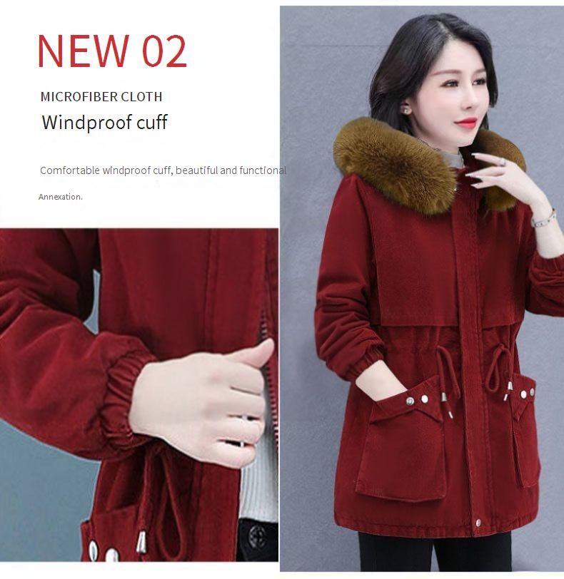 Women's Fleece-Lined Parka Coat Winter Long Puffer Jacket With Sherpa Collar, Loose Fit, Warm Polyester Filling, Plus Size Available_voghion.com