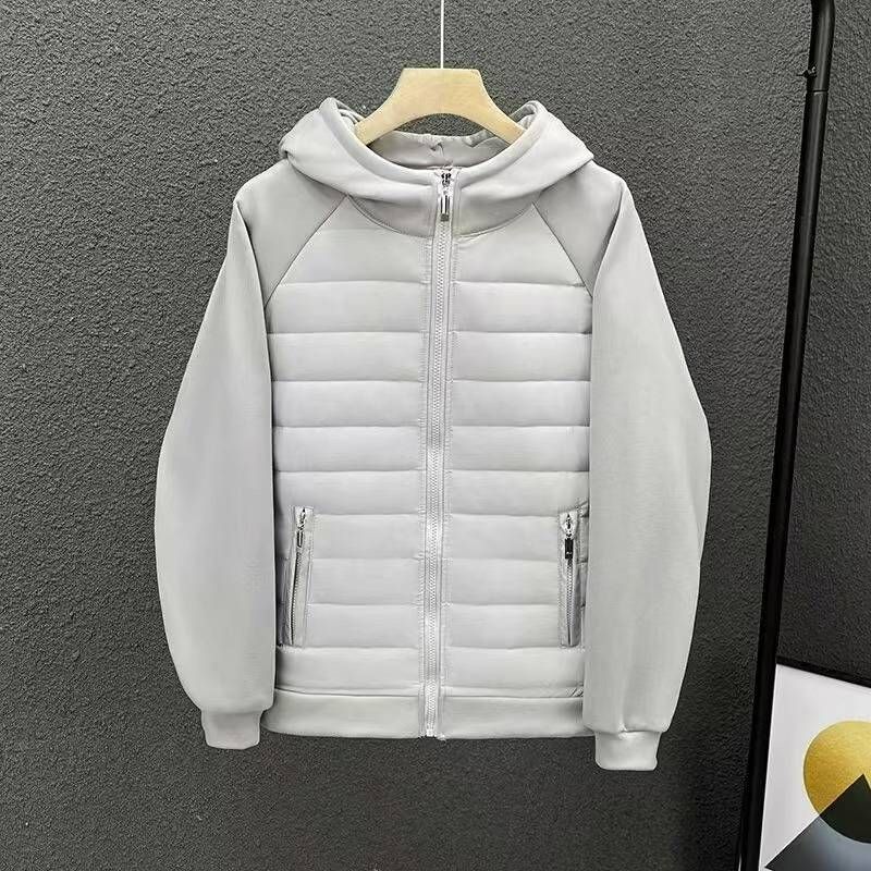 Men's Clothing Winter New Trend Thin Cotton Coat Men Loose Versatile Casual Hooded Solid Color Splicing Couple Jacket Men_voghion.com