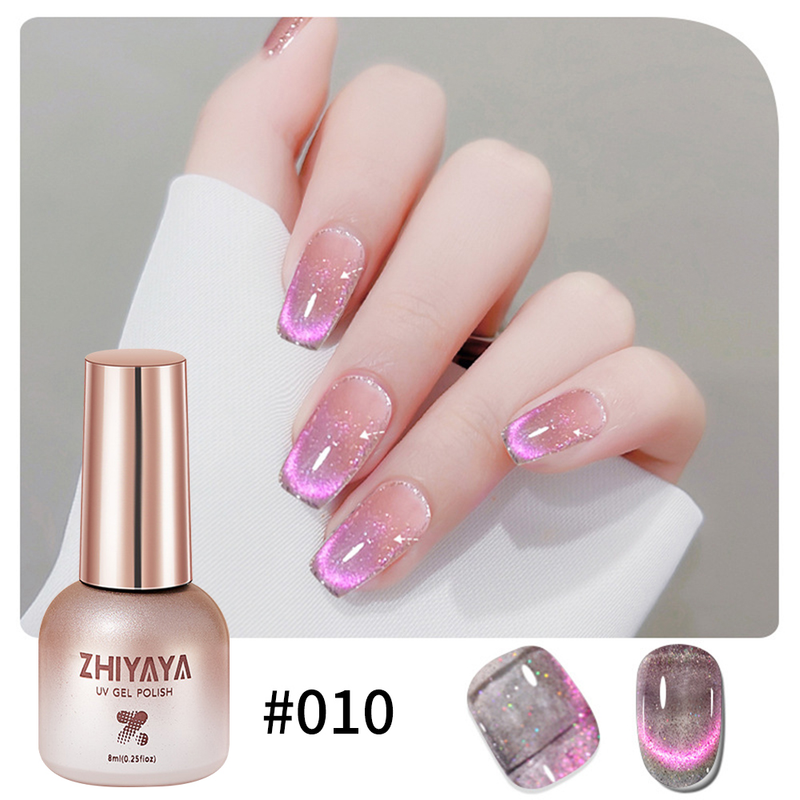 9D Flash Cat magnetisches Nagelgel holografischer semi-permanenter dynamischer Reflexions-Flash-Soap-Flash-Nagellack_voghion.com