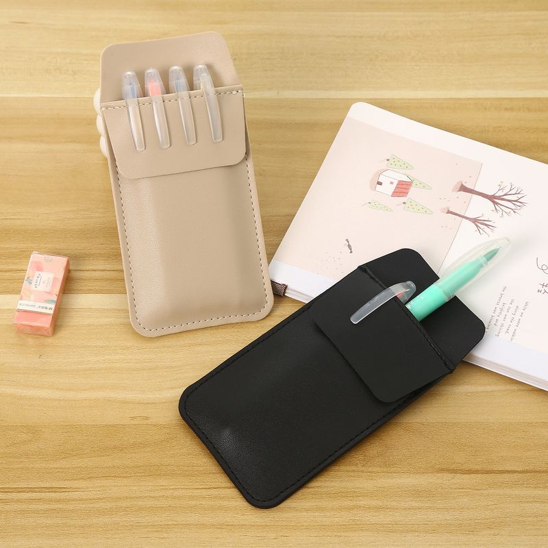 Creatieve PU leren etui met grote capaciteit, dubbele duurzame draagbare etui met zak, multifunctionele dokters- en verpleegsterspen_voghion.com