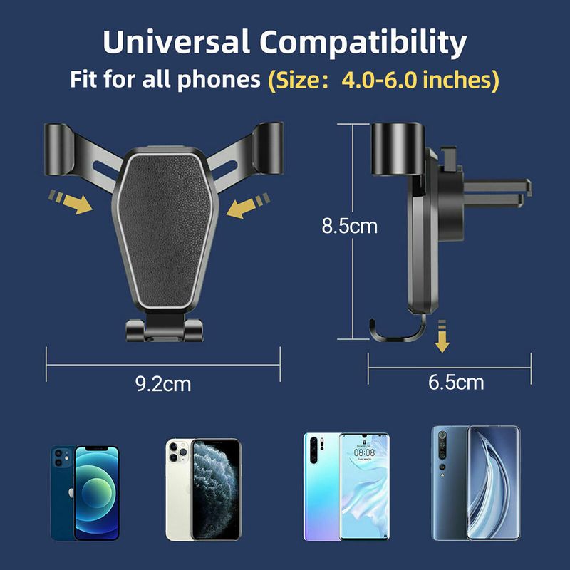 Fuzhongfu Phone Mount Air Vent Clip Triangle Stability Sturdy Gravity Car Phone Holder for Car_voghion.com