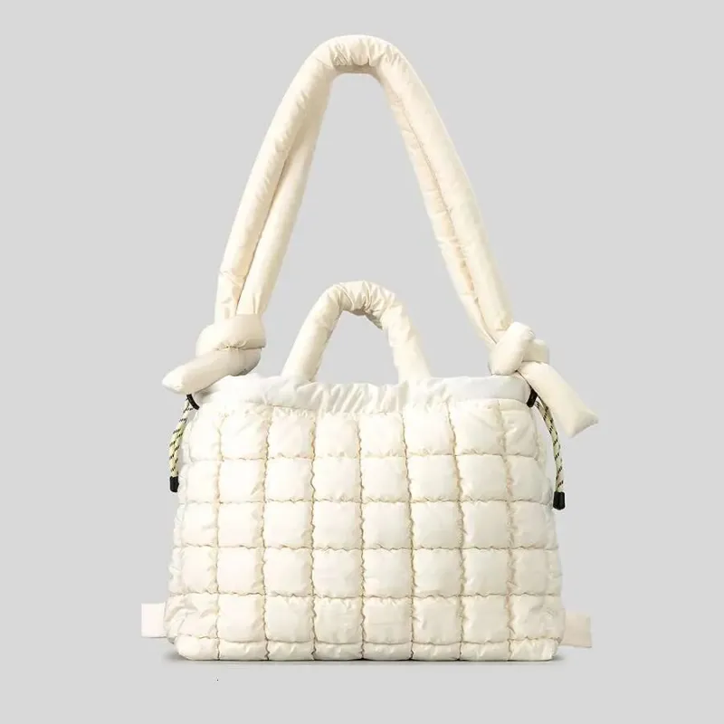 Borsa a tracolla imbottita morbida da donna, borsa a mano imbottita, tracolla grande, borsa a tracolla in nylon trapuntato casual 2025 di grandi dimensioni_voghion.com