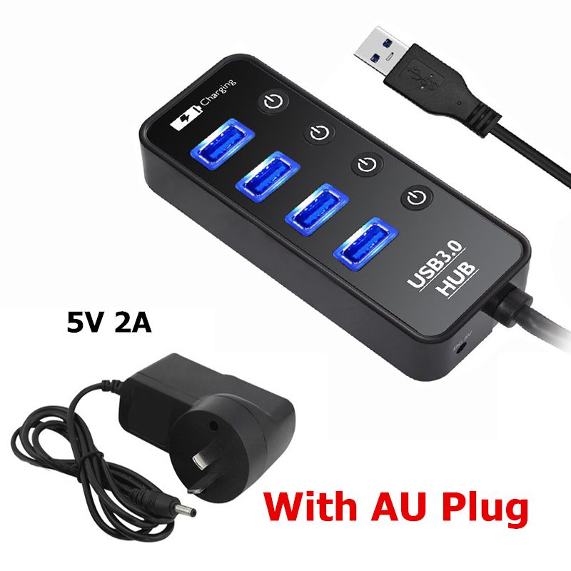 Hub USB 4 porte 3.0 caricabatterie per smartphone multiaccessori con adattatore di alimentazione per iPad Book Pro computer PC notebook_voghion.com