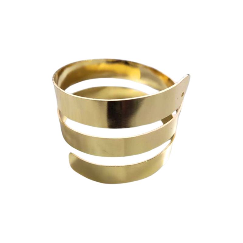 Braccialetto geometrico multistrato in metallo dal design esagerato, anello da braccio con stile cool, gioielli di lusso leggeri per_voghion.com