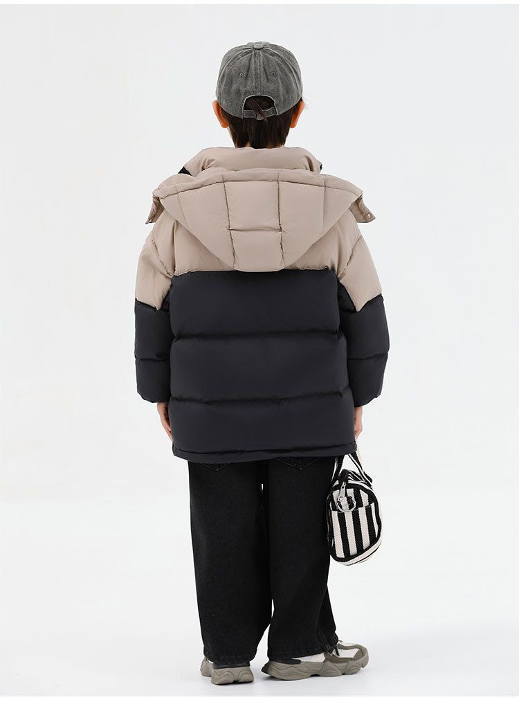 Chaqueta acolchada para niño: abrigo ultracálido de plumón de pato blanco 90 % (2 colores, 6 tallas, capucha desmontable)_voghion.com