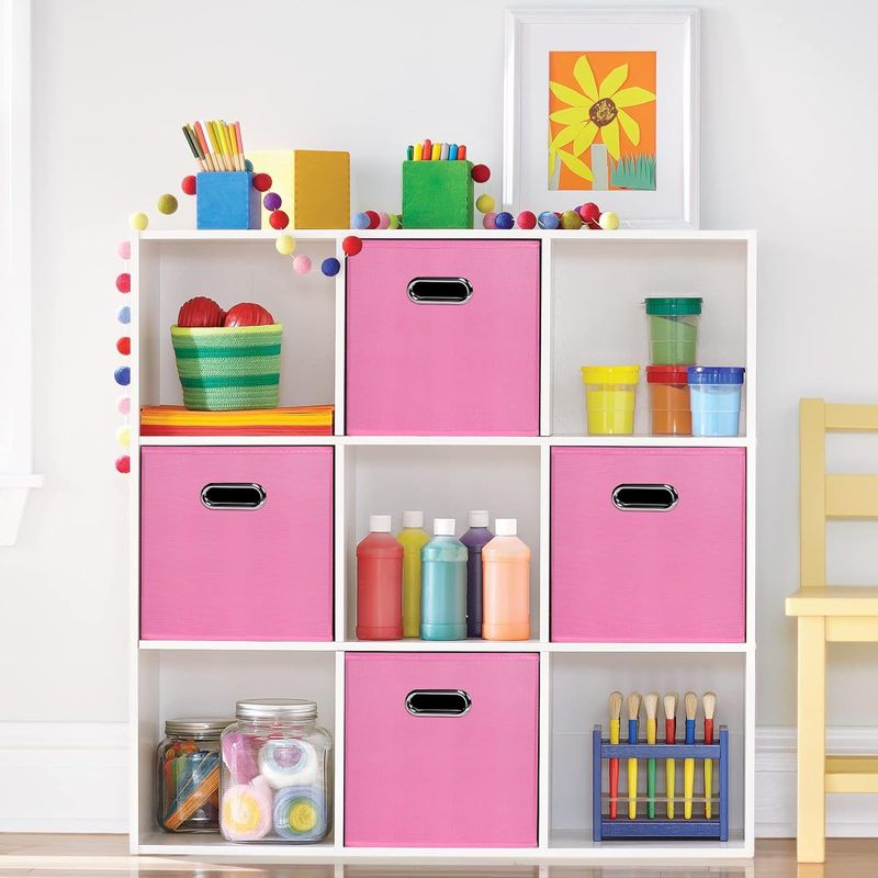 Contenitore portaoggetti pieghevole in tessuto con manici - Scatola organizer quadrata per cassetti dell'armadio e casa (multiuso, salvaspazio, antipolvere, grande capacità)_voghion.com