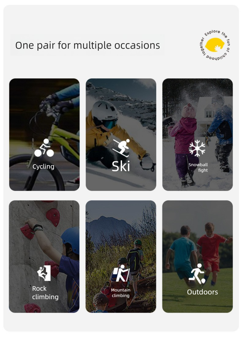 Lemon Baby Kinder-Skihandschuhe für Jungen und Mädchen, wasserdicht, warm, Fleece, für Herbst und Winter, zum Reiten, Fingerhandschuhe für Outdoor-Aktivitäten._voghion.com