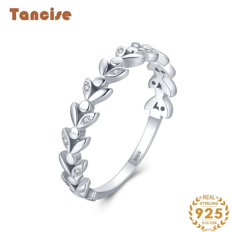 Tancise Klassieke Zirkoon Zilveren Ring Dames Sieraden Bruiloft Belofte Party Gift_voghion.com