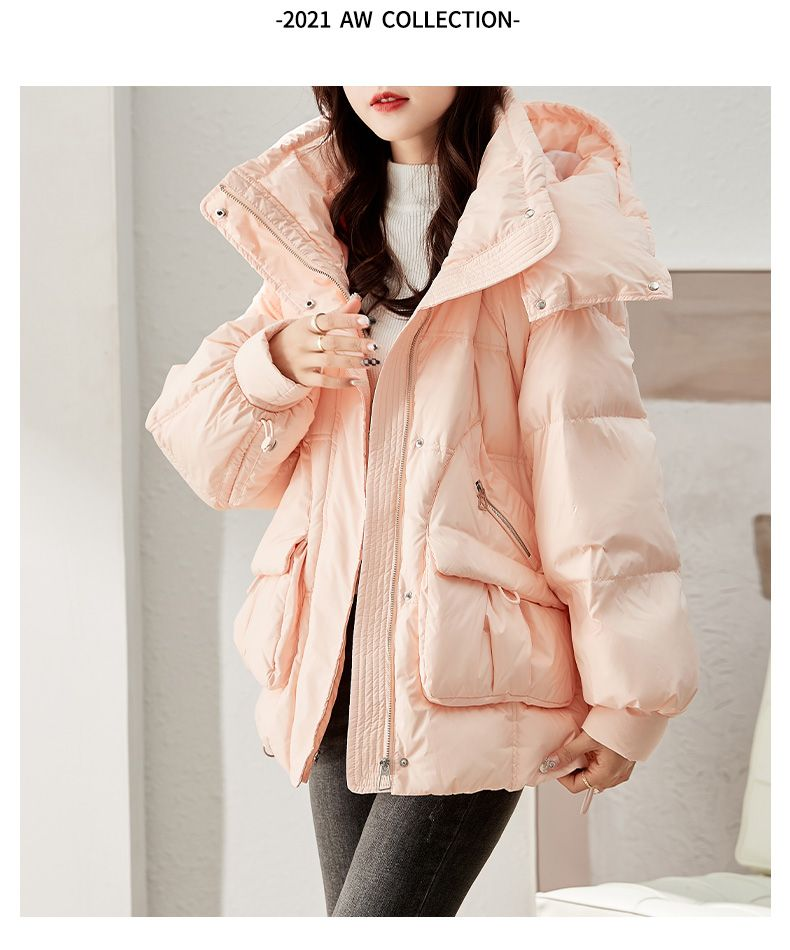 2023 Winter New Small Down Women's Short Loose And Thickened Hooded Warm Cotton Coat Trend_voghion.com