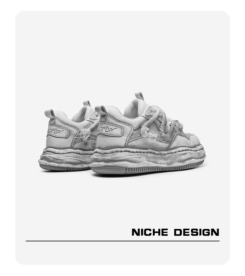 Augmentation invisible de la hauteur intérieure de 7 cm pour chaussures sales, chaussures pour hommes usées et cirées à semelles épaisses, sport polyvalent pour couples,_voghion.com