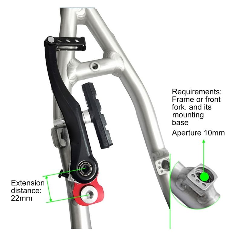 Folding Extension Adapter Set Bike Brake Extenders for Frame or Fork_voghion.com