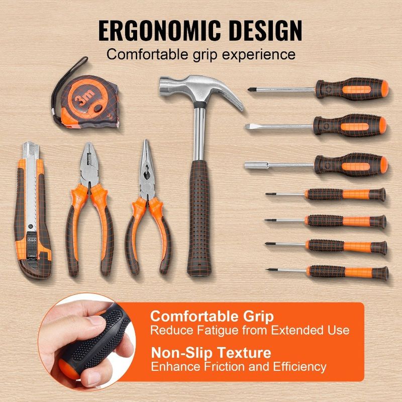 Tool Kit 132 Piece General Household Hand Tool Set Home Repairing Tool Kit With Portable Tool Storage Case HighQuality Steel F_voghion.com