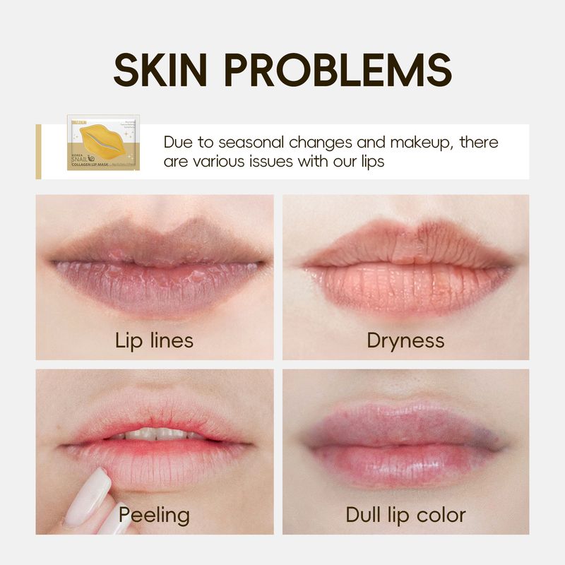 Máscara labial e para os olhos Laikou, 8 conjuntos de 5 peças, máscara hidratante para os lábios e para os olhos_voghion.com