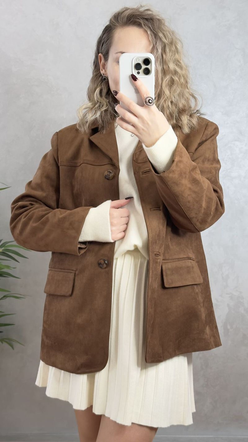 Women's Solid Color Round Neck Sweater With Pleated Skirt Set - Soft Knit Cozy Outfit For Fall Winter Casual Wear_voghion.com