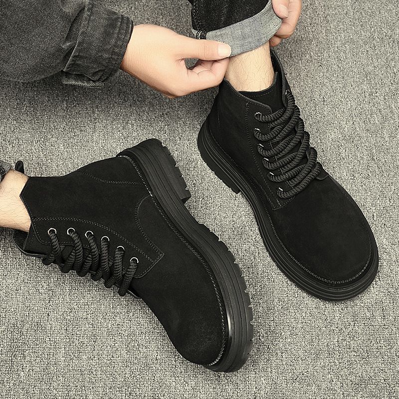 Herren Low-Top Spitz Chelsea Boots Low-Top Kurze Lederstiefel Herren Retro Martin Boots Trendy_voghion.com