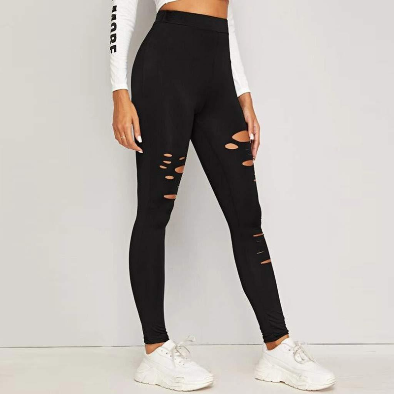 Women's Solid Color Hip-Lifting High-Waist Leggings Plus Size Nine-Point Pants_voghion.com
