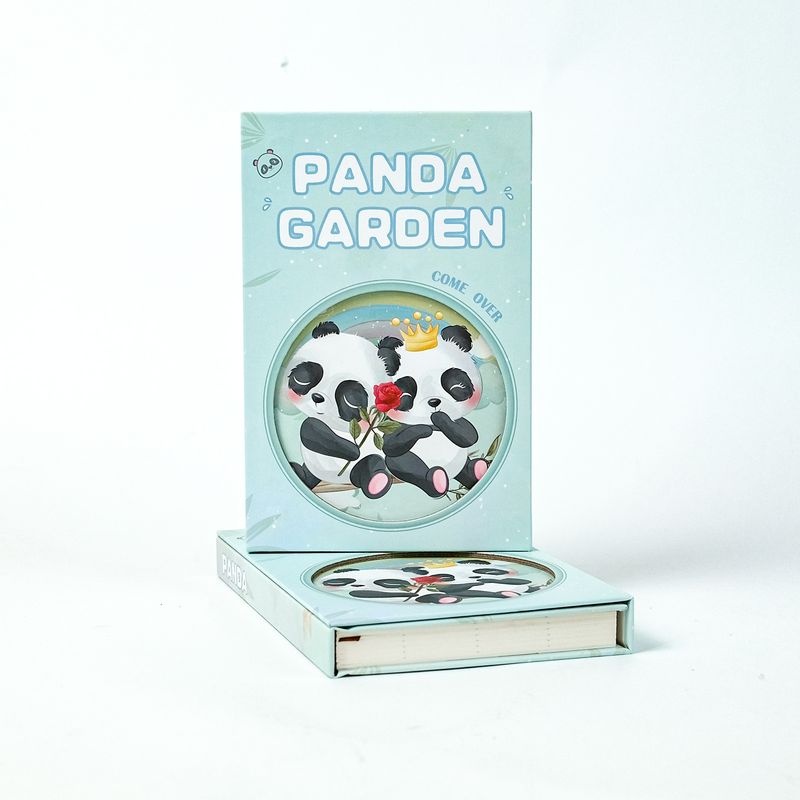 Education & Office Supplies Cute Cute Pet Series Flower Panda Cover Triple Folding Notebook Student Classroom Record Book_voghion.com