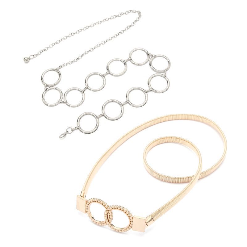 Robe décorative en métal avec chaîne, article unique, tendance, mode d'été, ceinture de taille fine pour femmes_voghion.com