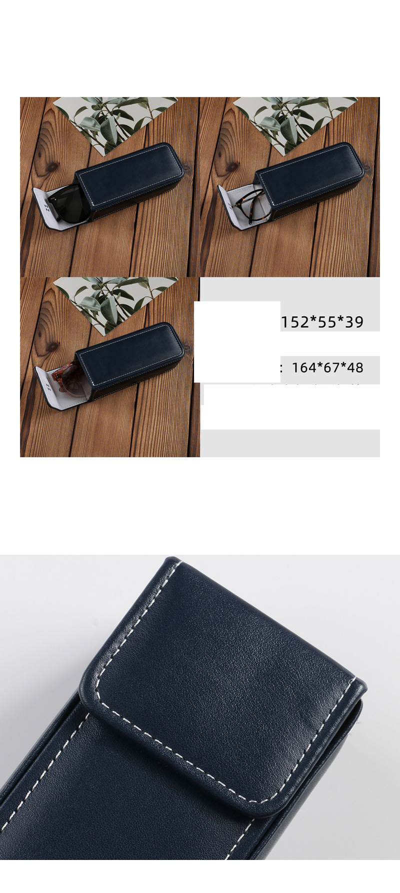 Unisex Large capacity clamshell glasses case PU leather sunglasses case Large compression large size sunglasses case_voghion.com