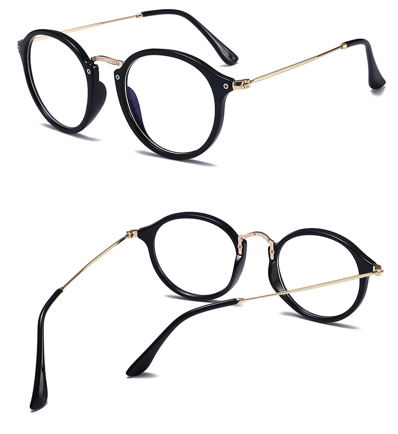 Women's Eyewear Frames Metal Round Frame Flat Glasses Anti Blue Light Glasses Internet Celebrity Student Glasses Frame Can Be Matched With Glasses_voghion.com