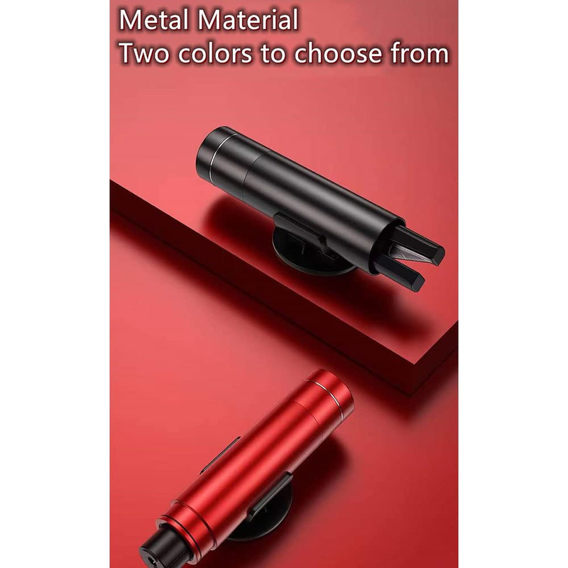 2-Pack autoveiligheidshamer nooduitganggereedschap auto-ruitenbreker van één seconde veiligheidsgordelsnijder autoglasbreker levensreddend noodartefact - (rood + zwart)_voghion.com