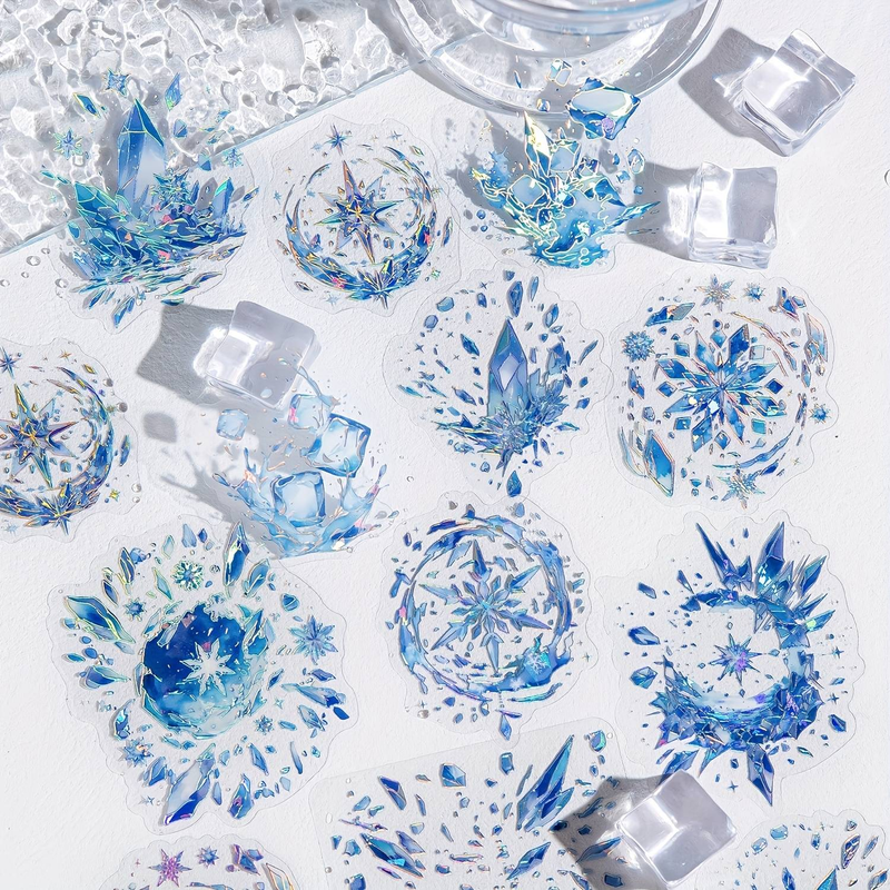 120pcs/6pack Elegant Watercolor Droplet And Vortex Sticker Set - PET Material, Perfect For Notebooks, Journals, And Crafts_voghion.com
