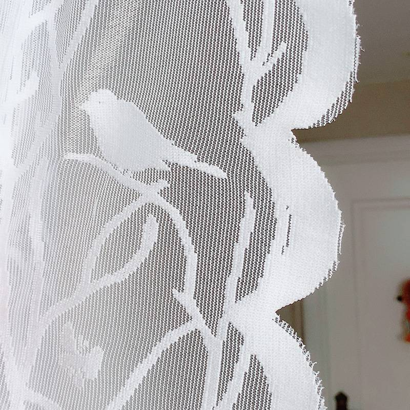 Leinen-Spitzen-Voile-Vorhang – Belgisch inspirierter transparenter Vorhang mit Vogelstickerei, individuelle Größen für Wohnzimmer und Schlafzimmer_voghion.com