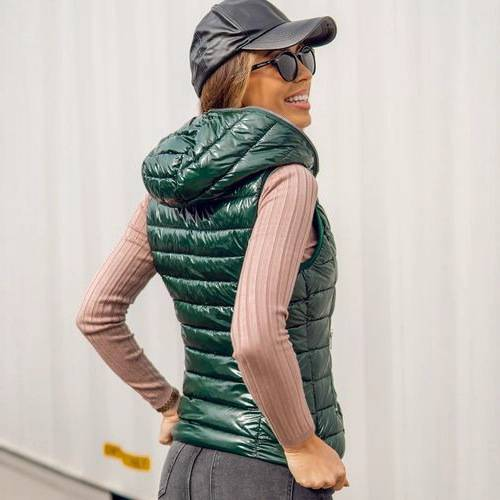 Gilet polaire chaud à capuche pour femme – Gilet matelassé léger pour l'automne et l'hiver, coupe ajustée, style ethnique, décontracté_voghion.com
