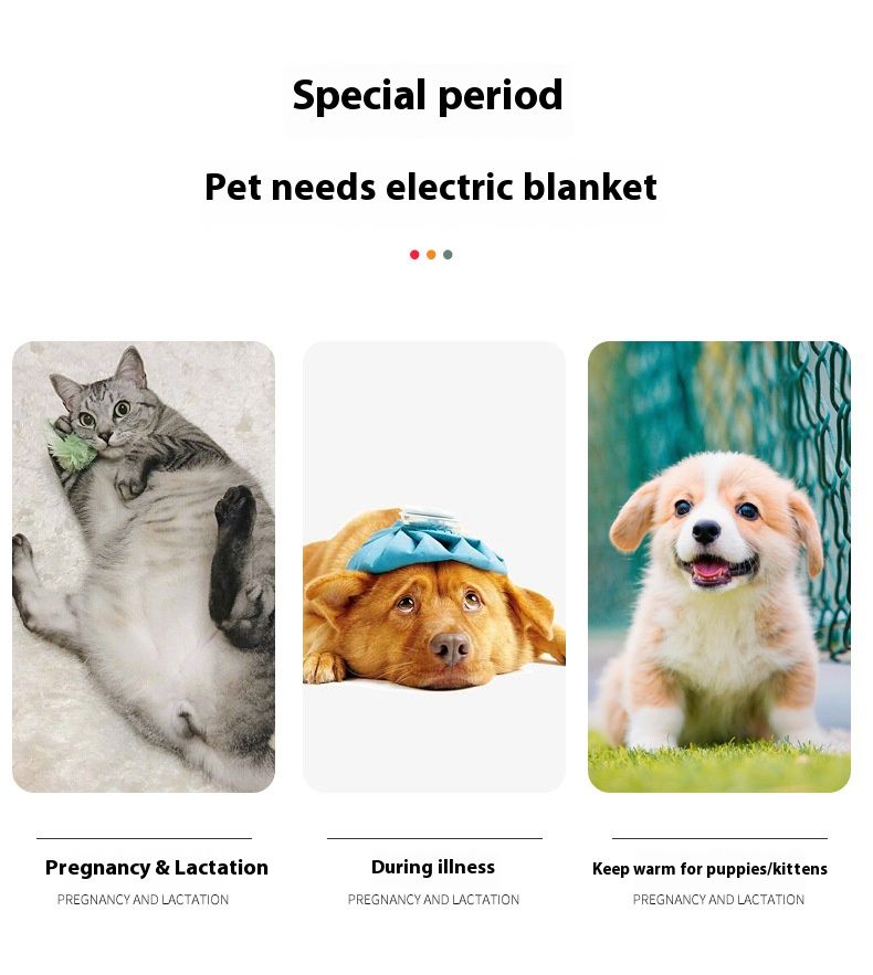 Pet Heating Pad - 3/9-Temperature Adjustable Electric Blanket For Cats & Dogs, 110V/230V Dual Voltage, Soft Fiber Cover (Gray/Tie-Dye Rabbit Fur)_voghion.com