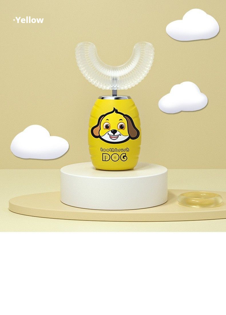 Kids U-Shaped Electric Toothbrush – 3 Modes, Rechargeable, Ultra-Soft Silicone Brush (Puppy Design, 36dB Quiet, 30+ Days Battery, BPA-Free)_voghion.com