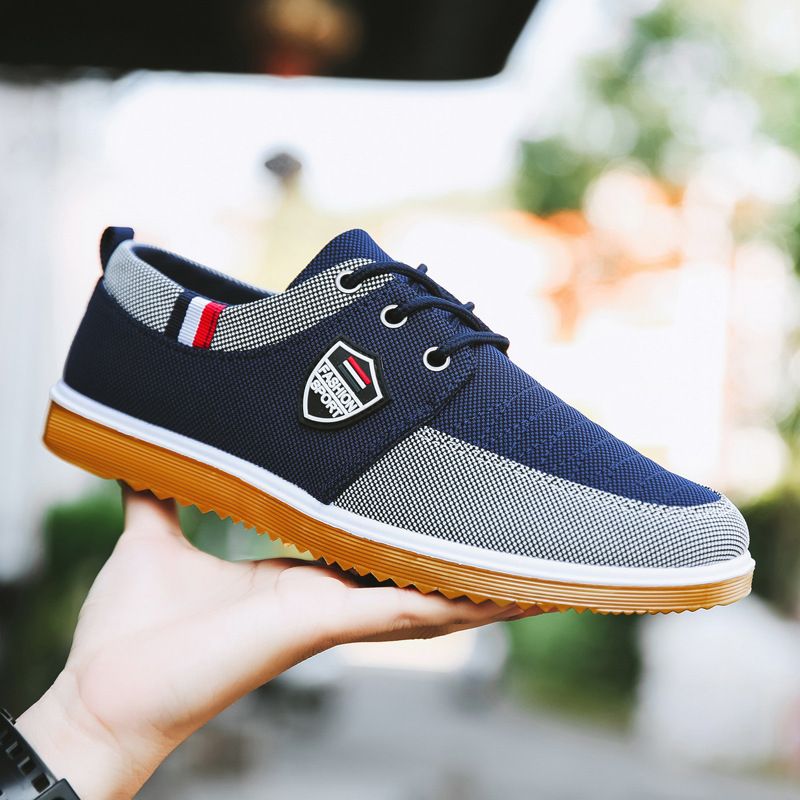 Old Beijing Cloth Versatile Work Board Korean Version Men's Lace Up Casual Canvas Shoes Large Size_voghion.com