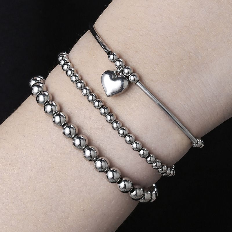 Braccialetto a forma di vento in metallo con ciondolo in acciaio inossidabile, per donna, dolce e fresco, con perline impilate_voghion.com