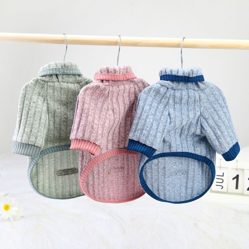 Új Teddy kiskutya kisállat ruházat őszi/téli 21 háromszínű alappulóver_voghion.com