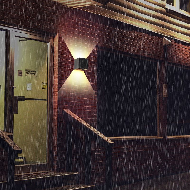 Glitzerlife LED Wandleuchte Schwarz Aussen Wandlampe - 2er Außenwandleuchte Innen Up Down Außenlampe Modern IP65 Wasserdicht Einstellbar Für Hauswand Wohnzimmer_voghion.com