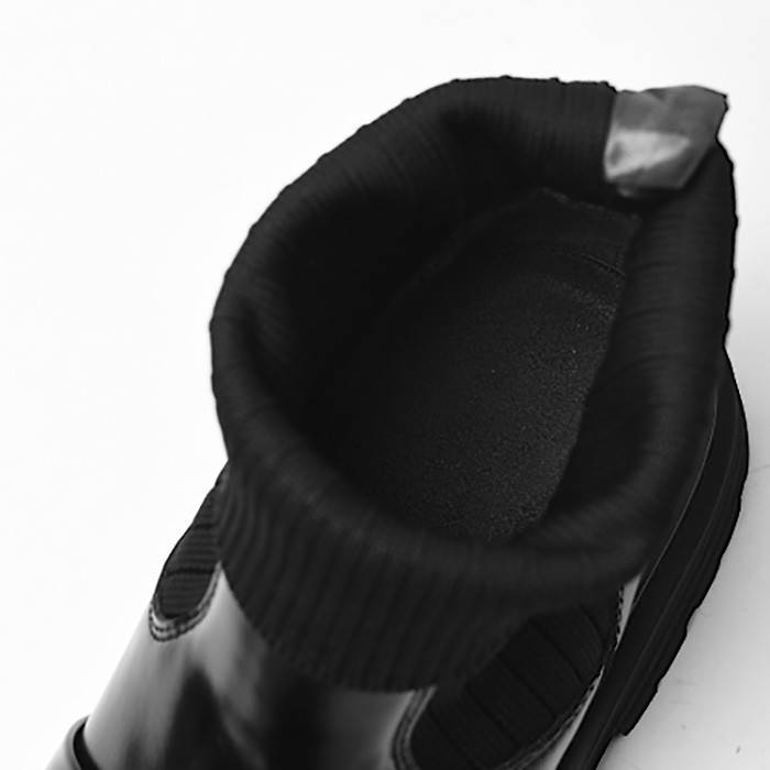 cameido Damen-Schlankheitsstiefel mit dicker Sohle und klobigem Absatz, vielseitige, runde Zehenpartie, elastische Strick-Schlauchsockenstiefel für Herbst und Winter 2024_voghion.com