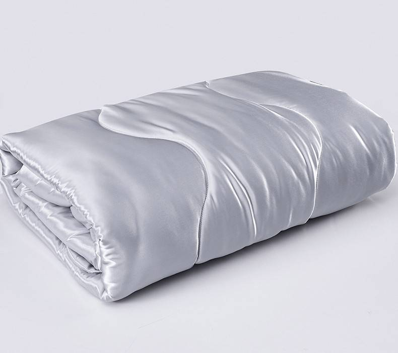 Set de pilotă luxoasă din satin mătăsos și moale, super moale, cuvertură subțire, pentru pat dublu/mare, greutate redusă_voghion.com