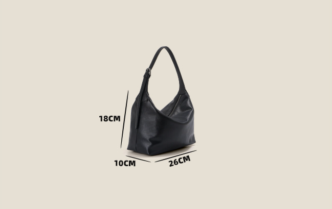 Borsa a tracolla da donna, in pelle bovina conciata al vegetale, con strato superiore, hobo bag in pelle, borsa tote da ascella, borsa Jiaozi a tracolla di grande capacità da donna_voghion.com