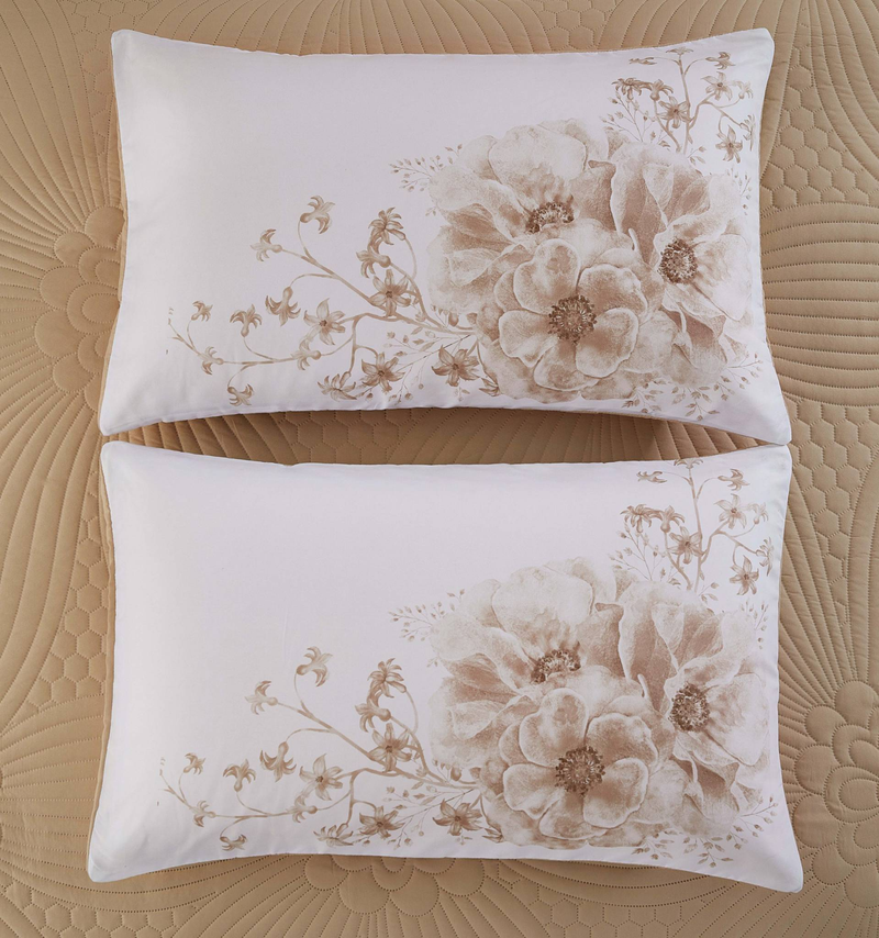 CG20 Blumenset, geeignet für Schlafzimmer und Wohnzimmer (1 * Tagesdecke + 2 * Kissenbezüge, kein Bettdeckenkern oder Kissenkern)_voghion.com