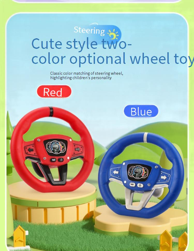 Mother & Kids Interactive Kids Steering Wheel Toy With 360° Rotation Realistic Sound Effects Strong Cups Fun Driving Simulation Traffic Learning Game_voghion.com