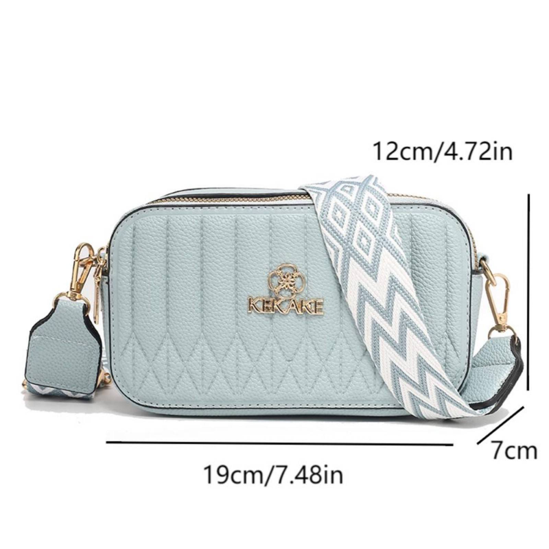 Bolso bandolera pequeño de un solo hombro con costuras cuadradas, estilo europeo y americano, para mujer de Niche Fashion_voghion.com