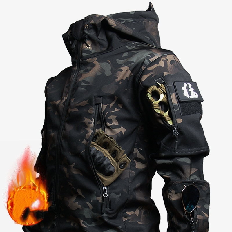 Veste tactique pour homme – Coupe-vent imperméable à capuche, vêtement de travail militaire d'hiver, manteau de randonnée en plein air (S-4XL)_voghion.com