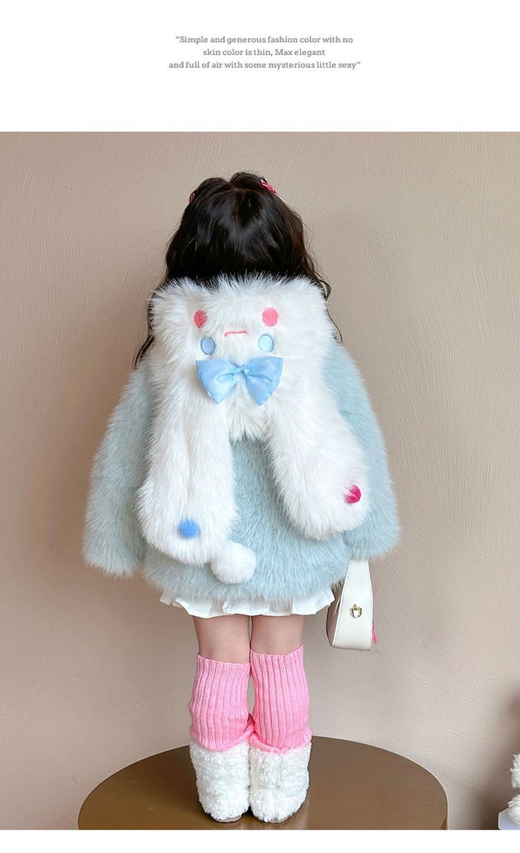 Mädchen-Kunstpelzmantel – Warme und stylische Winteroberbekleidung (3–8 Jahre) – Weiches Baumwollfutter mit Reißverschluss_voghion.com