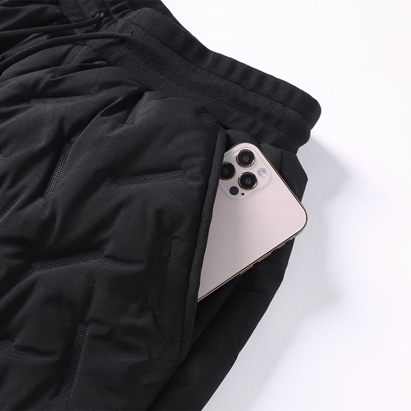 "Men's Fleece-Lined Winter Pants – Thickened Polyester Thermal Joggers With Elastic Waist (Black, M-5XL)"_voghion.com