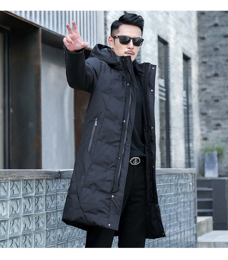 Chaqueta larga con capucha de alta calidad, holgada, de pato blanco, gruesa y cálida, para invierno, para hombre, abrigo de nieve, 2025_voghion.com